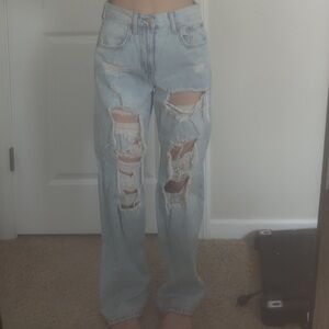 Aeropostale Light Blue Distressed Boyfriend Jeans